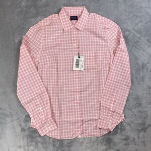 Untuckit Women’s Size 0 Calina Pink/White Gingham Long Sleeve Casual Shirt NWT
